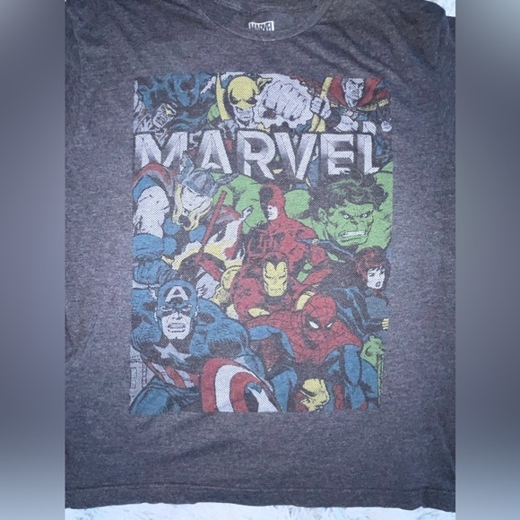 Marvel Comics Avengers Team T-shirt, Size XL, Heathered Gray - Picture 4 of 5